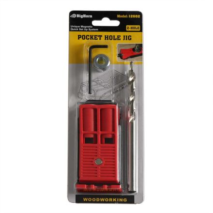 Tbvhomm Pocket Hole Jig System Kit Pocket Screw Jig with 9 inch Clamp Square Driver Bit Hex Wrench Depth Stop Collar Step Drill Bit Coarse Square Driv